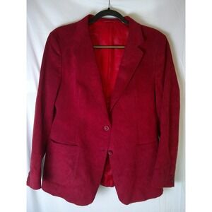 Vintage Kingsridge Custom Fabric Burgundy Suede Blazer Jacket Women's‎